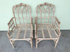 Pair of Rattan McGuire Cathedral Arm Chairs