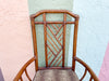 Set of Six Brown Jordan Rattan Chippendale Dining Chairs