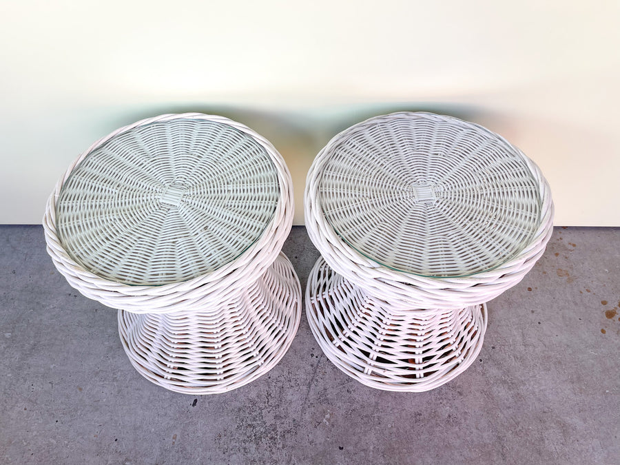 Pair of Sweet Wicker Side Tables