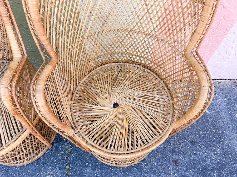 Pair of Fab Island Chic Rattan Chairs