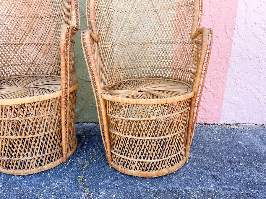 Pair of Fab Island Chic Rattan Chairs