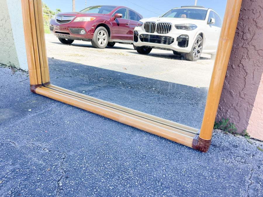 Huge Rattan Sunburst Mirror