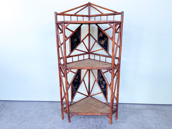 Three Tier Bamboo and Seagrass Etagere