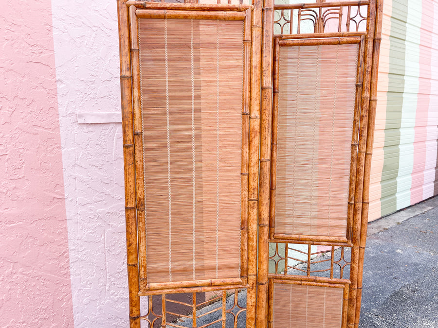 Four Panel Brighton Style Rattan Screen