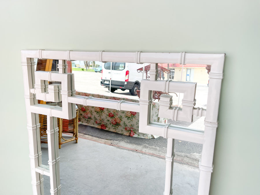 Faux Bamboo Greek Key Mirror