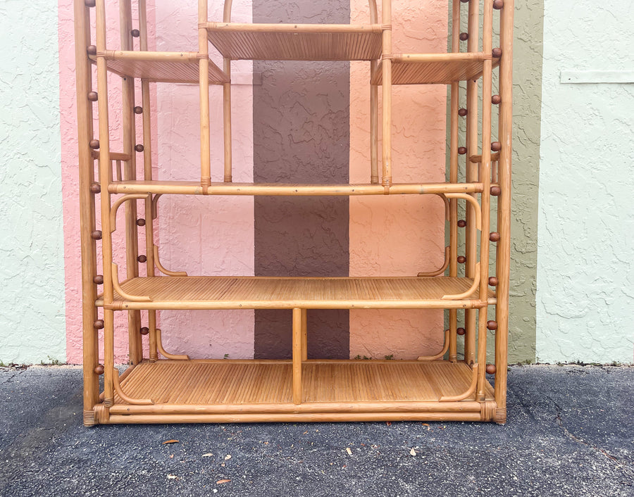 Old Florida Arch Rattan Etagere