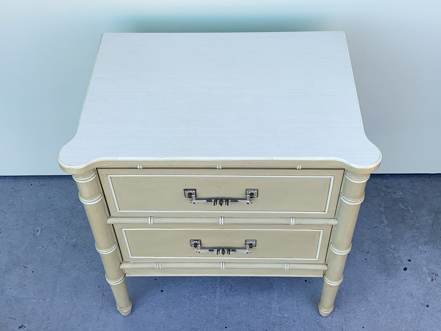 Pair of Henry Link Faux Bamboo Night Stands