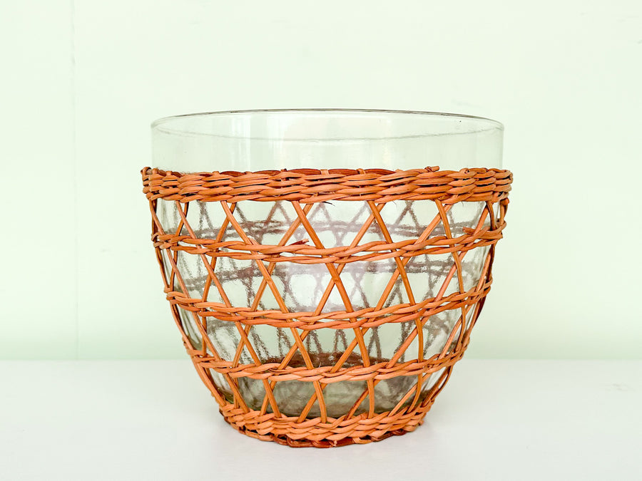 Pair of Rattan Wrapped Snack Bowls
