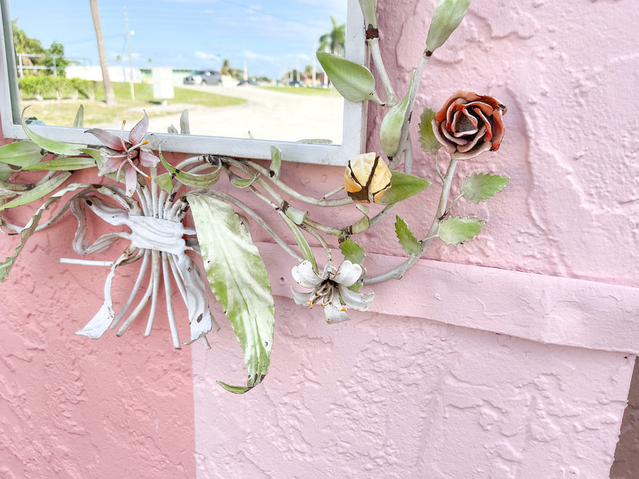 Fab Floral Tole Mirror
