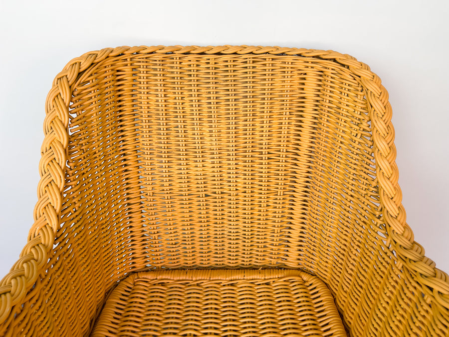 Happy Yellow Braided Rattan Chair