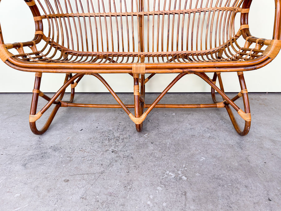 Albini Style Rattan Settee