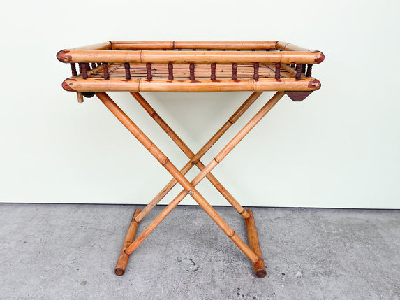 Folding Rattan Tray Table