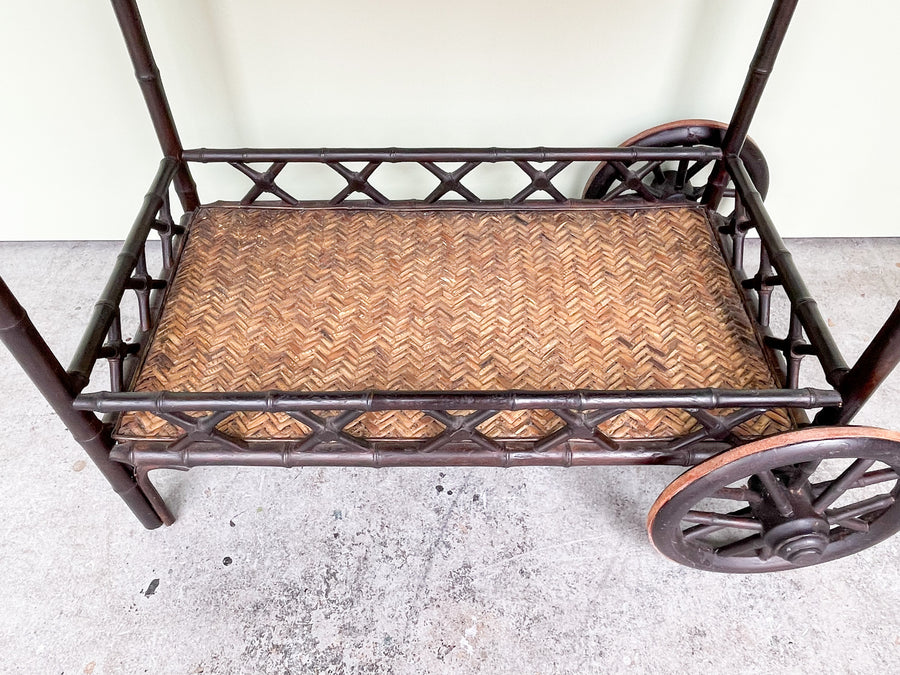 Faux Bamboo Bar Cart