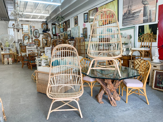 Pair of Hooded Rattan Chairs