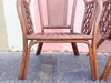 Set of Four Cane and Lattice Rattan Dining Chairs