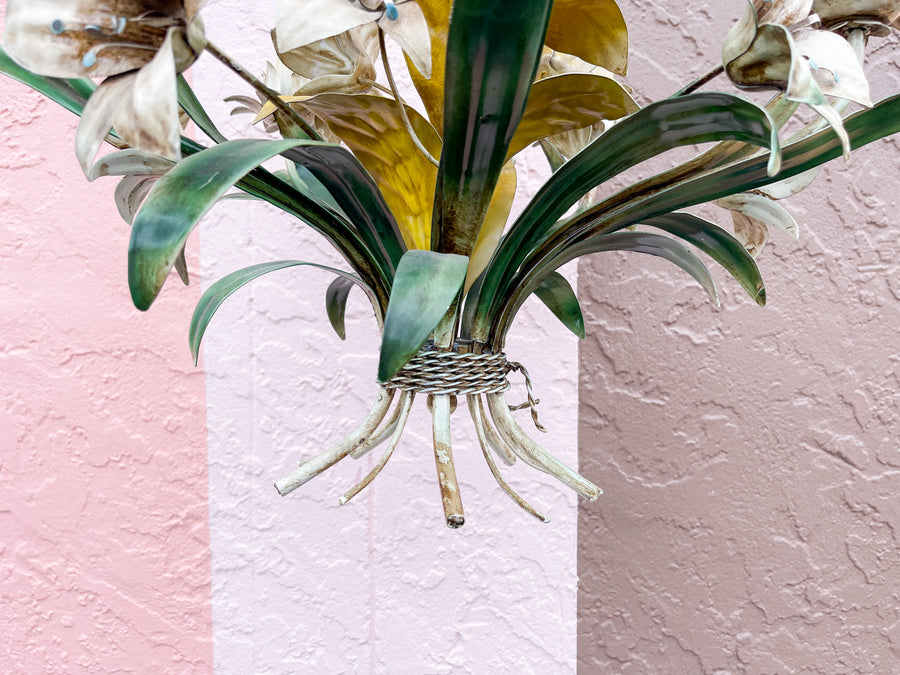 Colorful Tole Lily Chandelier