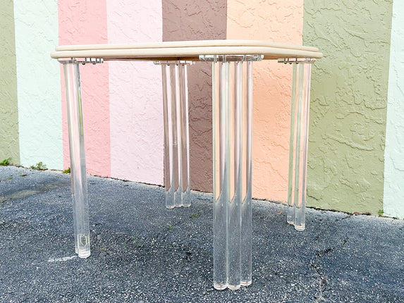 Glam Linen Wrapped Lucite Game Table