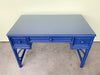 Royal Blue Rattan Desk and Chair