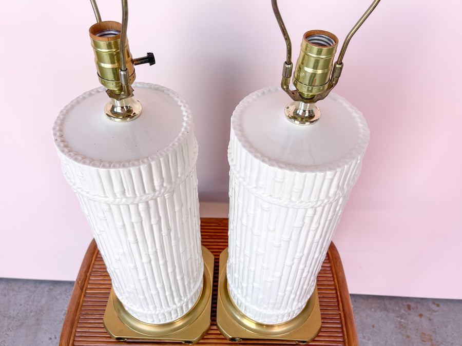 Pair of Italian Faux Bamboo Lamps