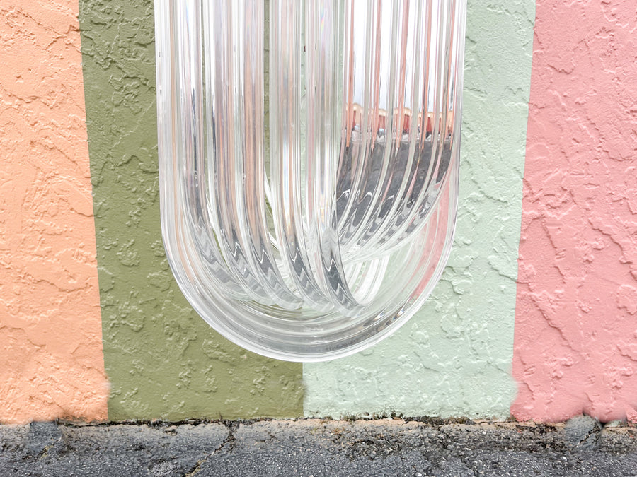Large Glam Lucite Loop Chandelier