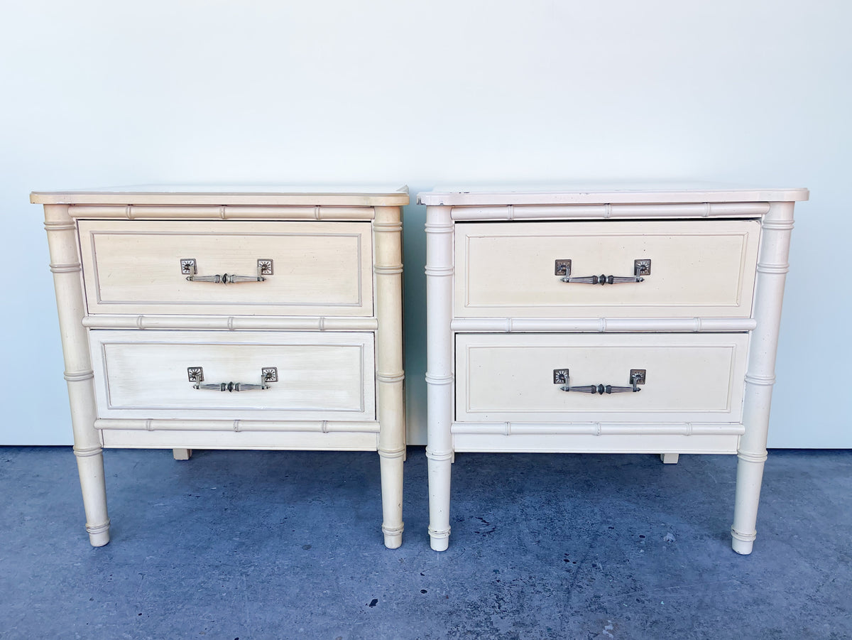 Pair of Faux Bamboo Henry Link Nightstands