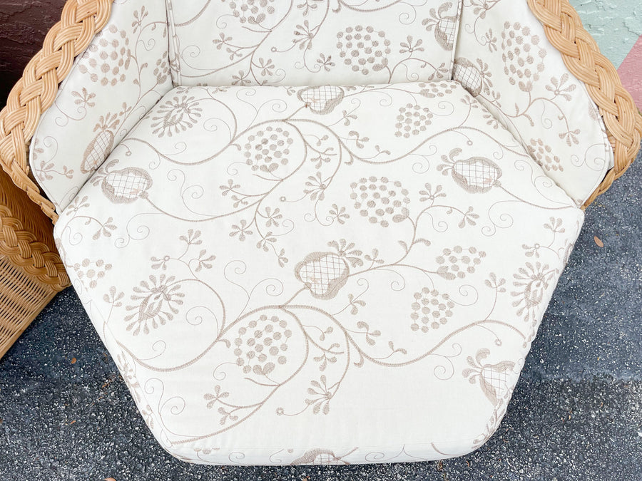 Pair of Braided Rattan Hex Chairs
