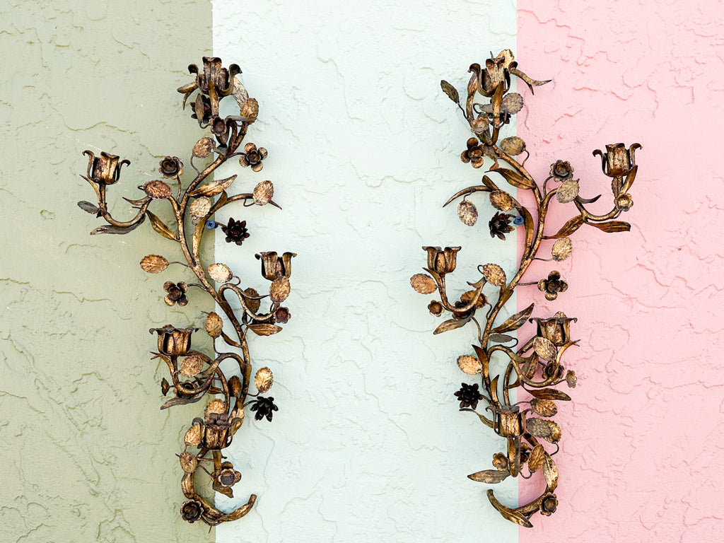 Pair of Italian Tole Wall Sconces