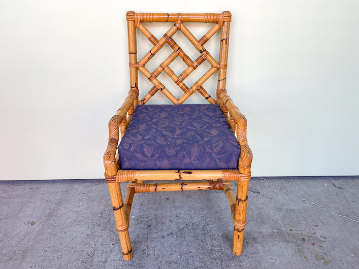 Rattan Chippendale Accent Chair