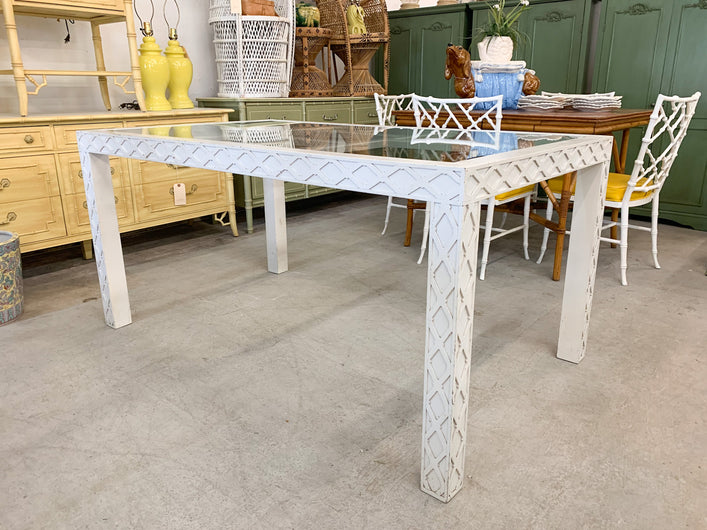Fretwork Parson Style Dining Table