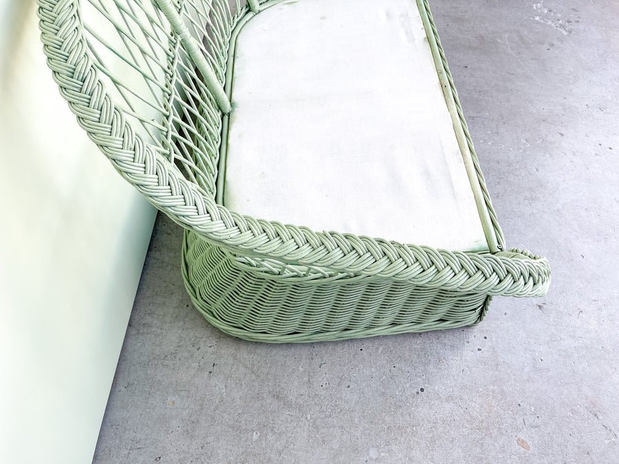Seagreen Braided Rattan Loveseat