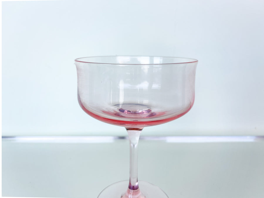 Set of Eight Pink Chic Champagne Coups