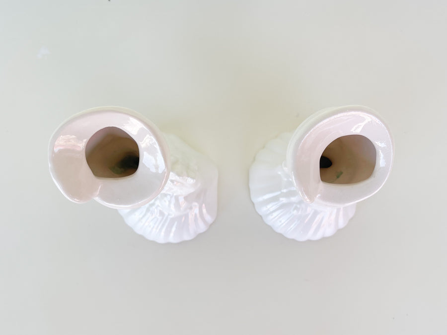 Pair of Bahamian Shell Candlesticks