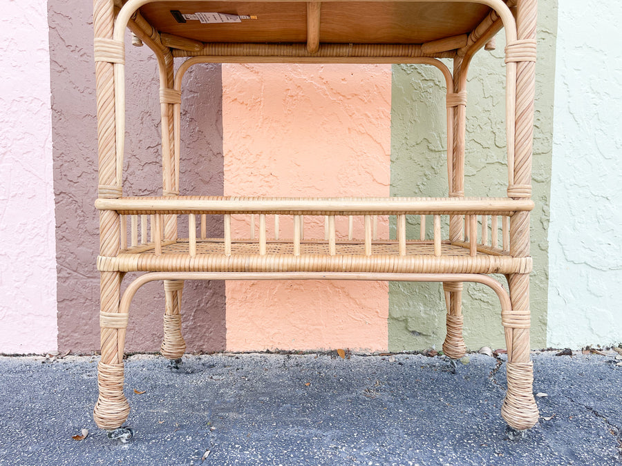 Modern Rattan Bar Cart