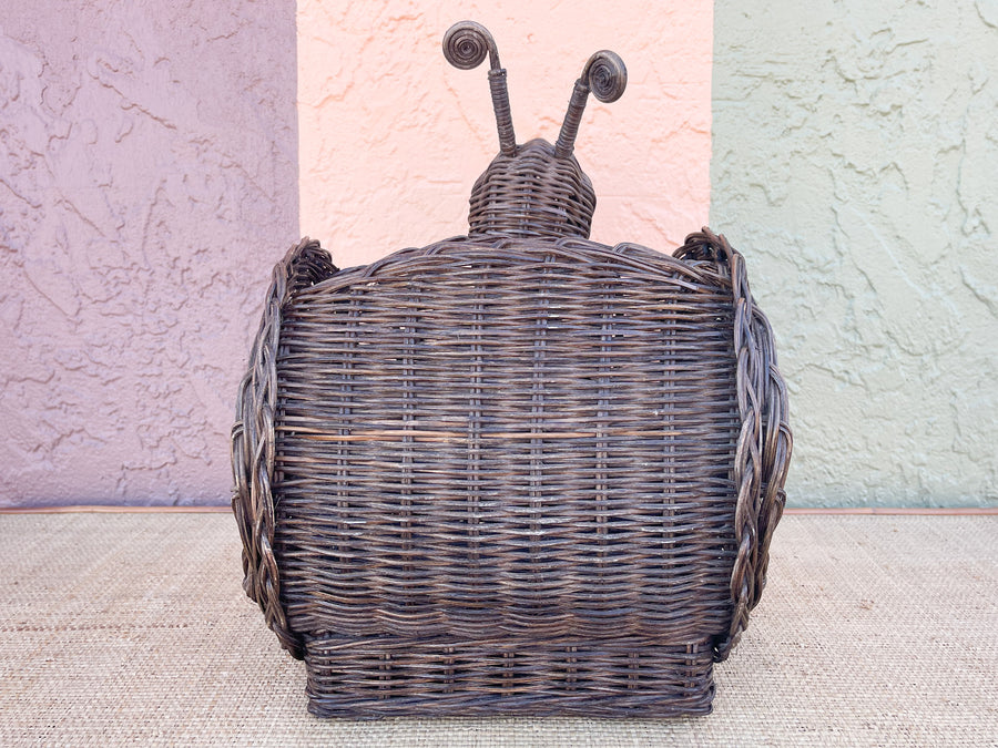 Pair of Wicker Snail Cachepots