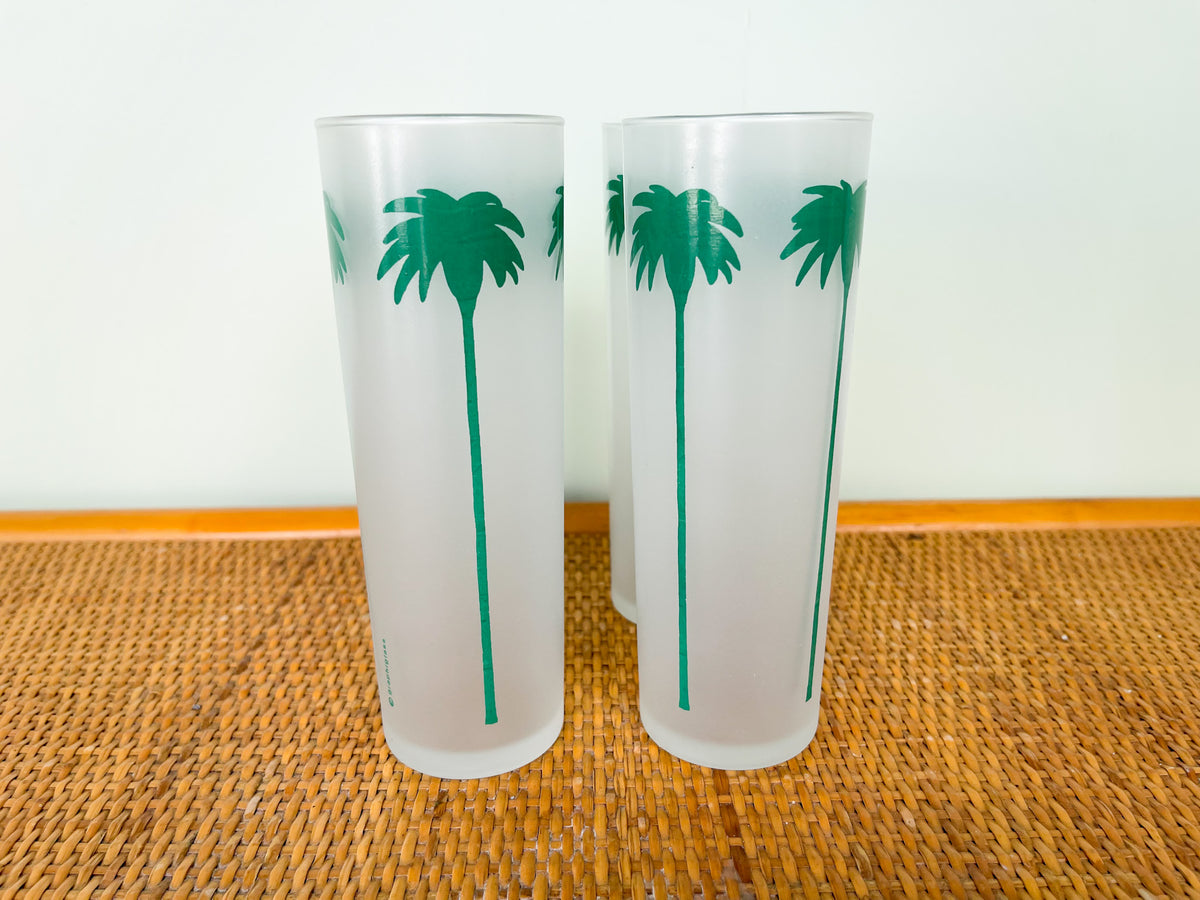 Set of Four Palm Tree Glassware