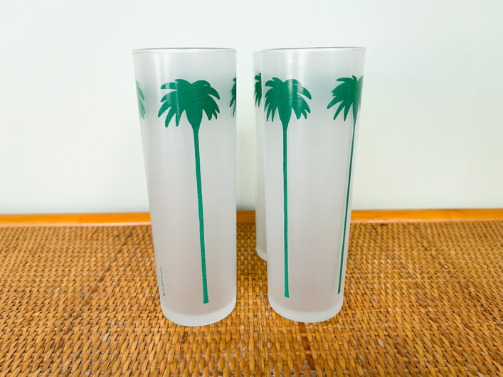 Set of Four Palm Tree Glassware
