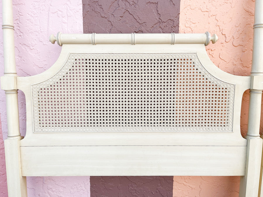 Pair of Faux Bamboo and Cane Twin Headboards