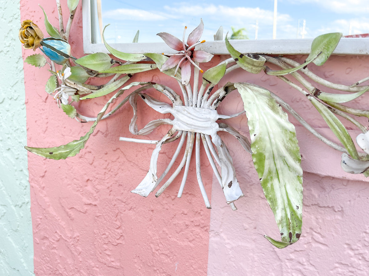 Fab Floral Tole Mirror