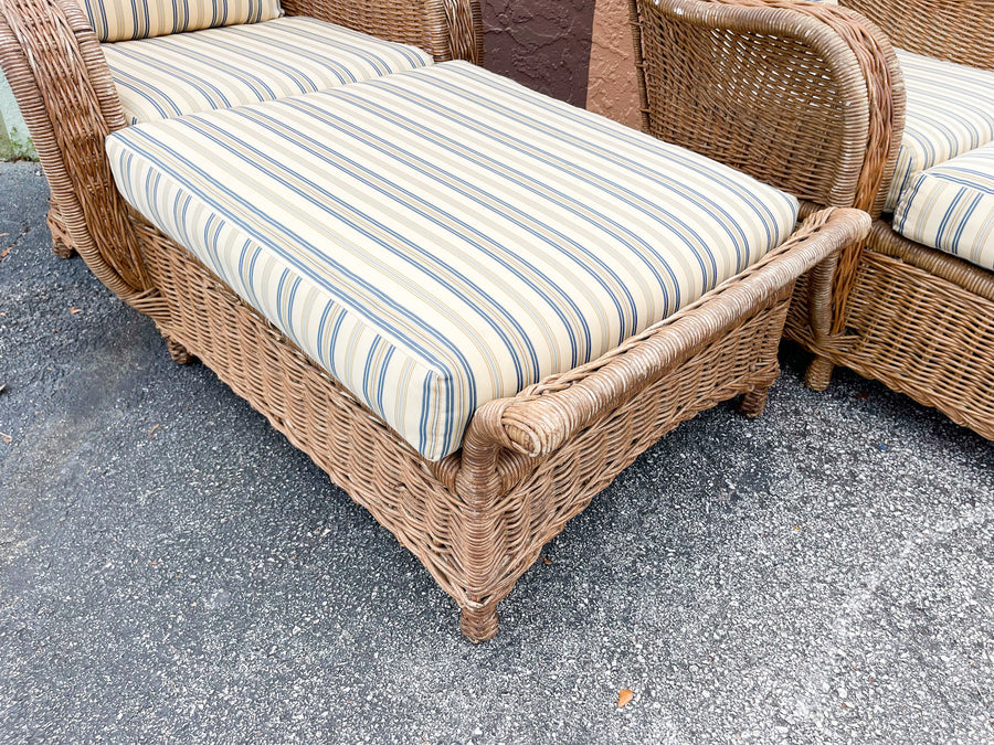 Pair of Rattan Chaises