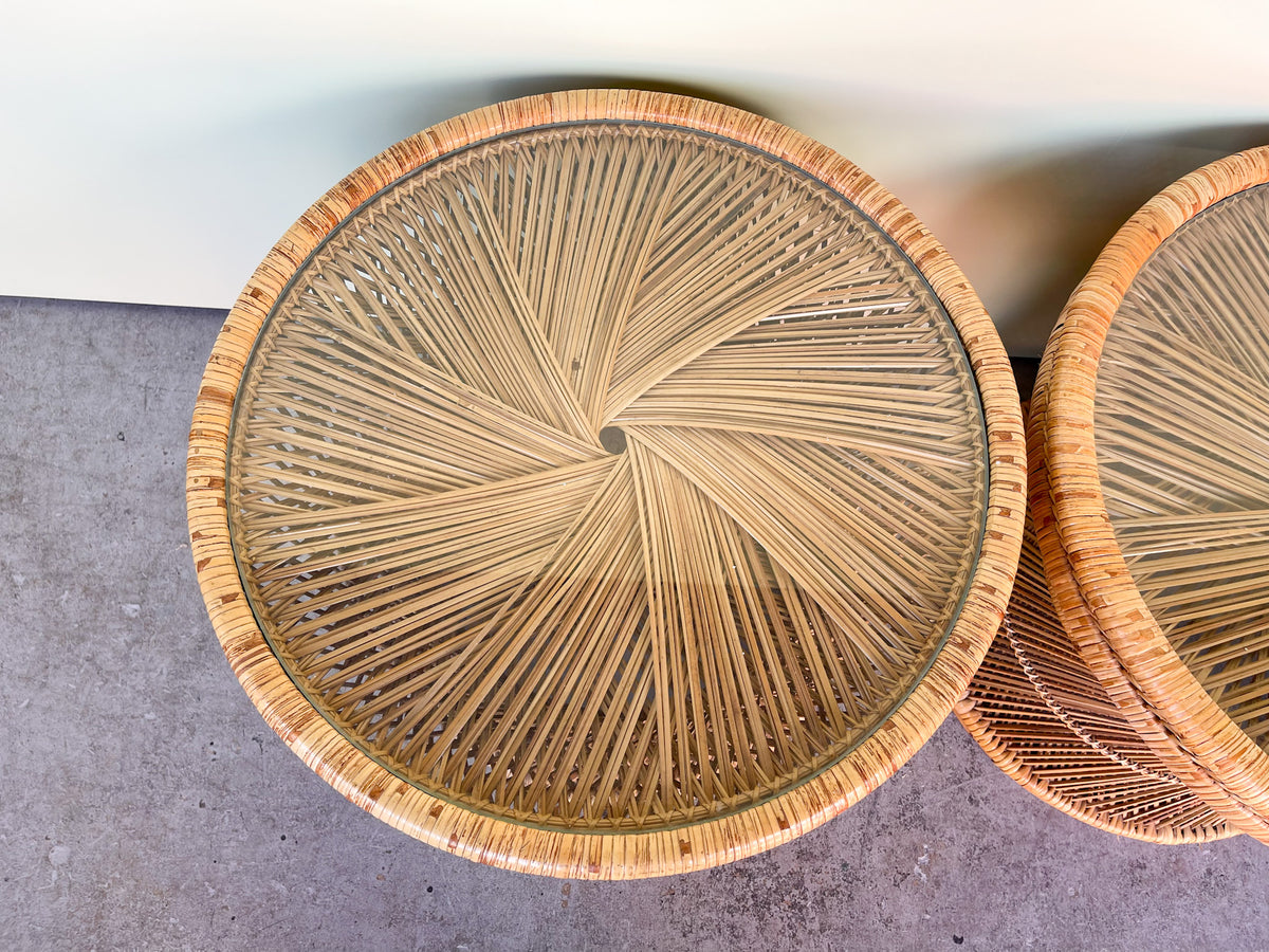 Pair of Island Style Drum Tables