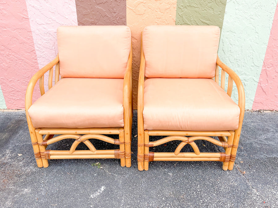 Pair of Islandy Rattan Lounge Chairs