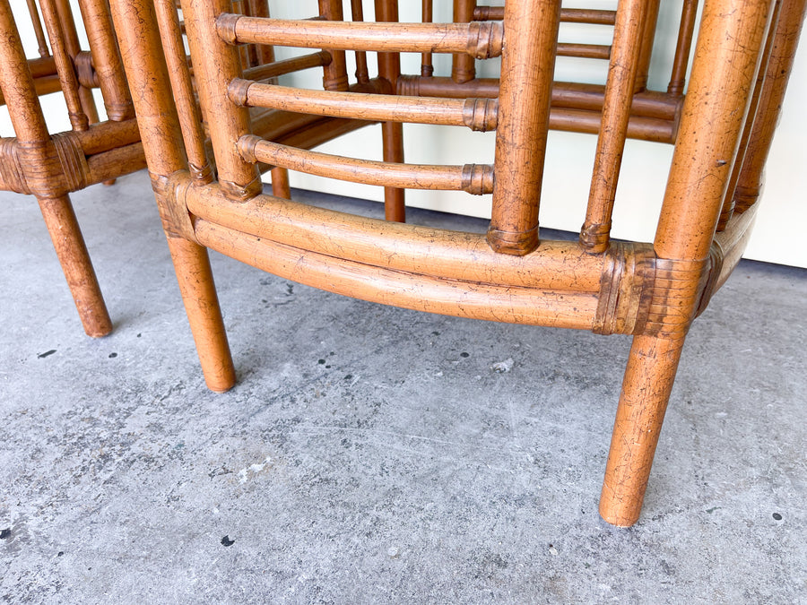 Pair of Ficks Reed Rattan Side Tables