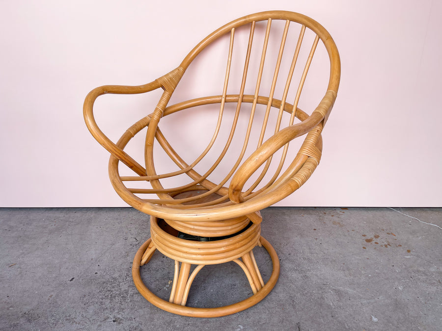 Pair of Islandy Rattan Swivel Chairs