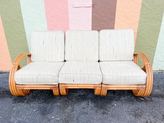 Frankl Style Rattan Pretzel Sofa