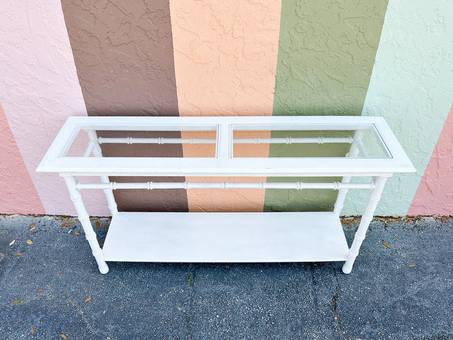 Palm Beach Chic Faux Bamboo Console