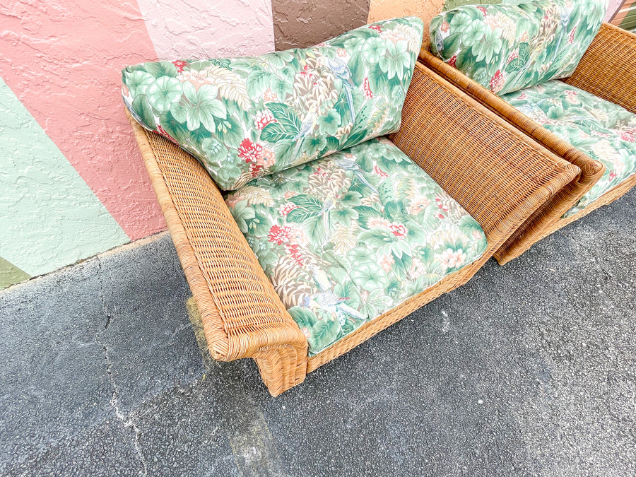 Pair of Island Chic Wicker Lounge Chairs