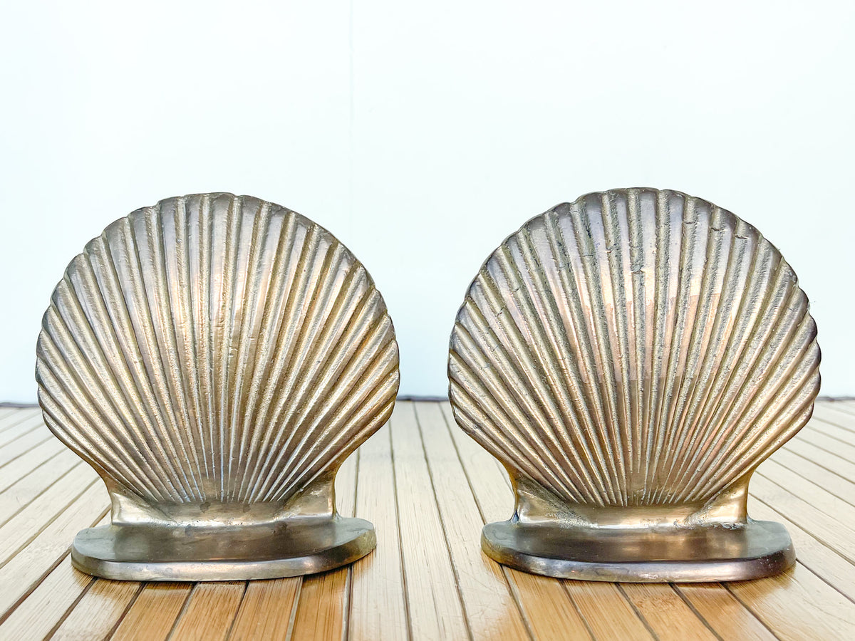 Brass Seashell Bookends