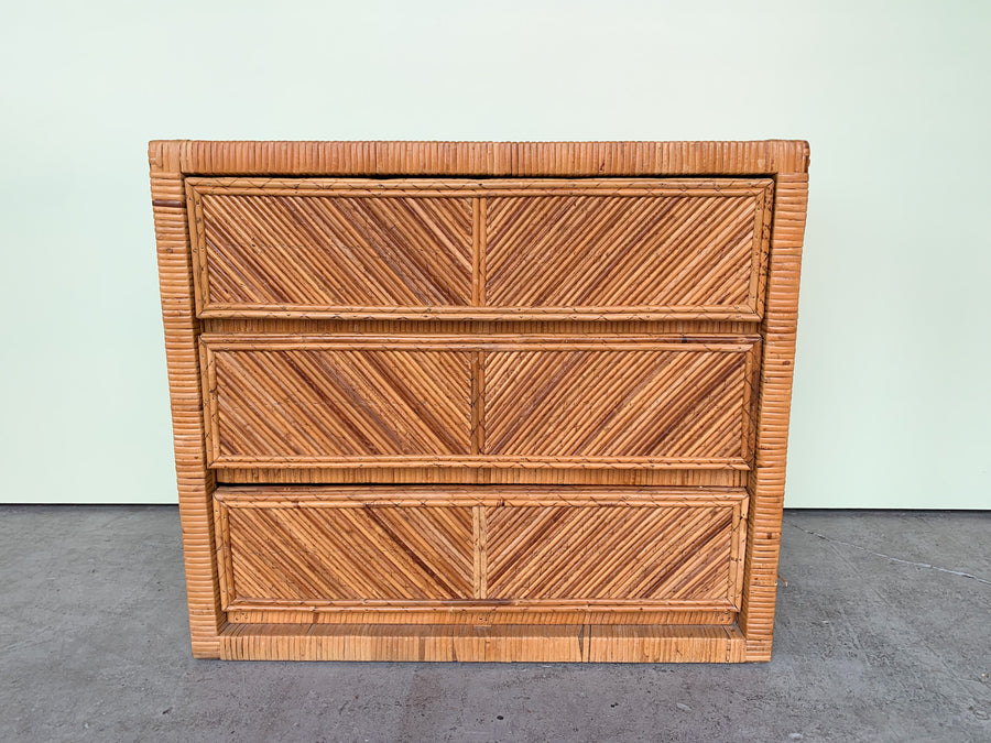 Pair of Oversized Rattan Chests