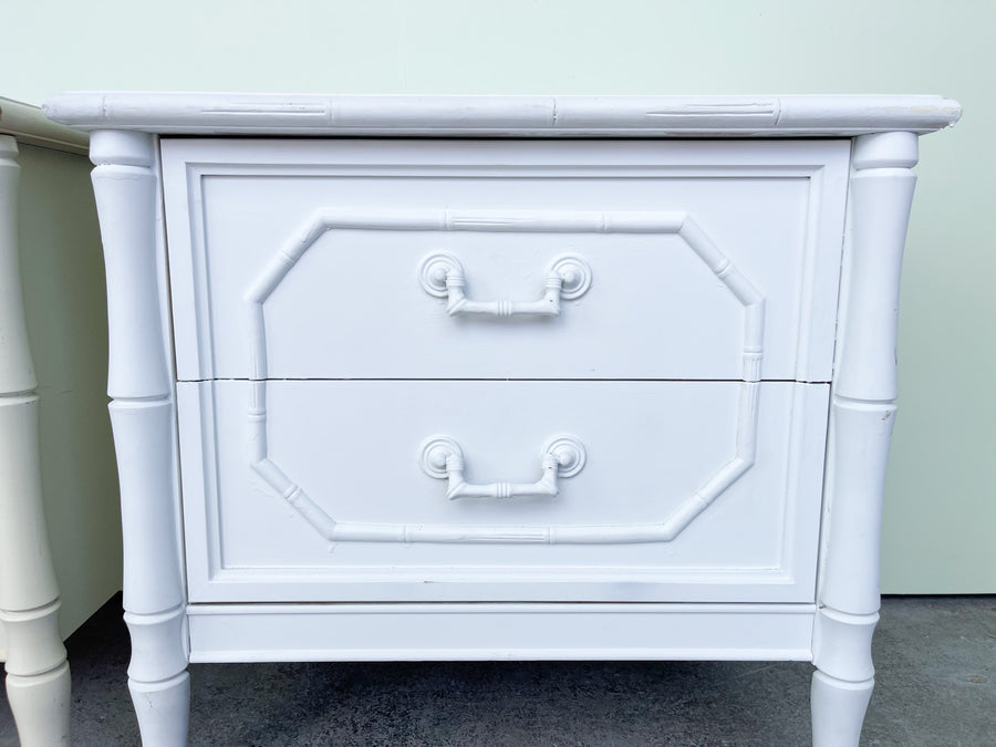 Pair of Faux Bamboo Nightstands