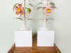 Pair of Tole Flower Lamps